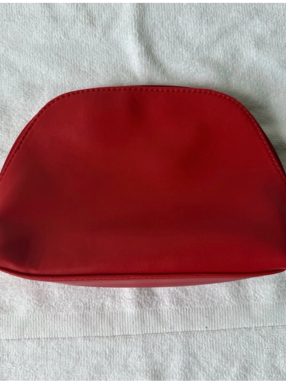Salvatore Ferragamo Red Cosmetic Pouch with Gold Plate